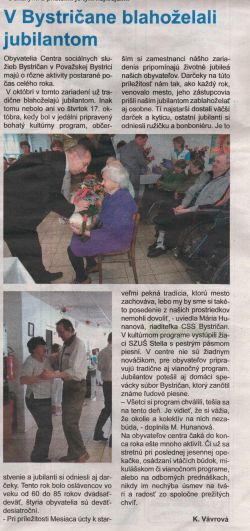 Kultúrne podujatia u nás - Prijemne popoludnie v css bystrican - 0001